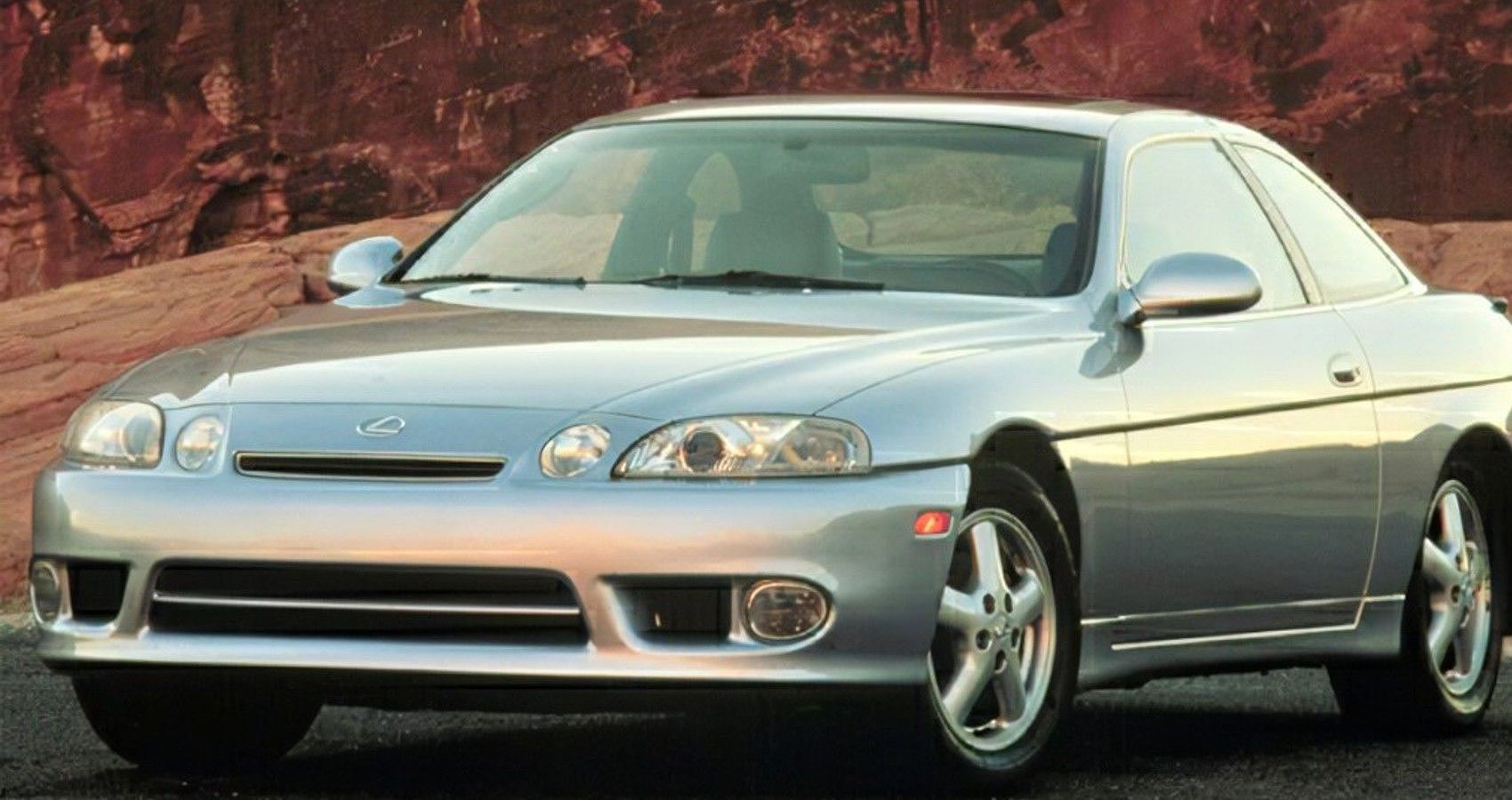 Lexus SC 300 in silver front third quarter view